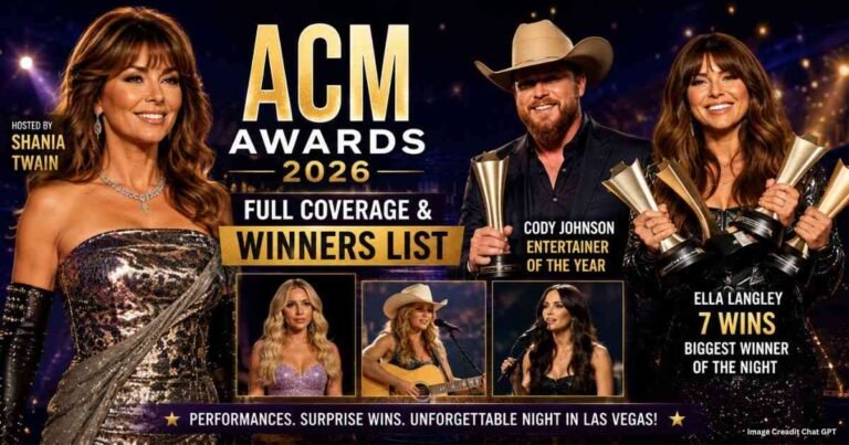 ACM Awards 2026 Winners, Best Performances & Shania Twain’s Stunning Red Carpet Look