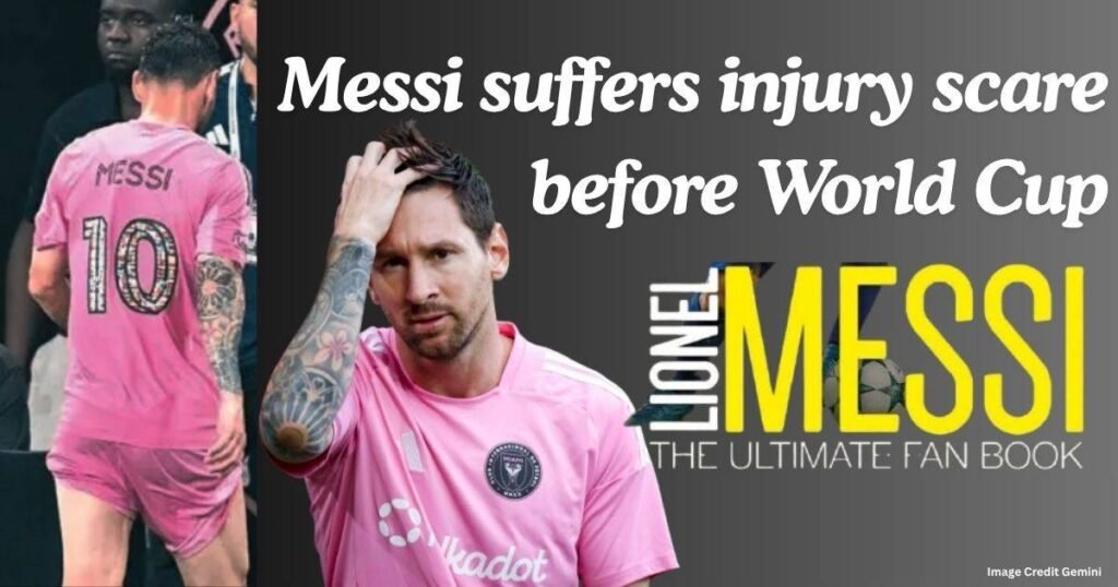 Messi emotional World Cup 2026 farewell style football image.