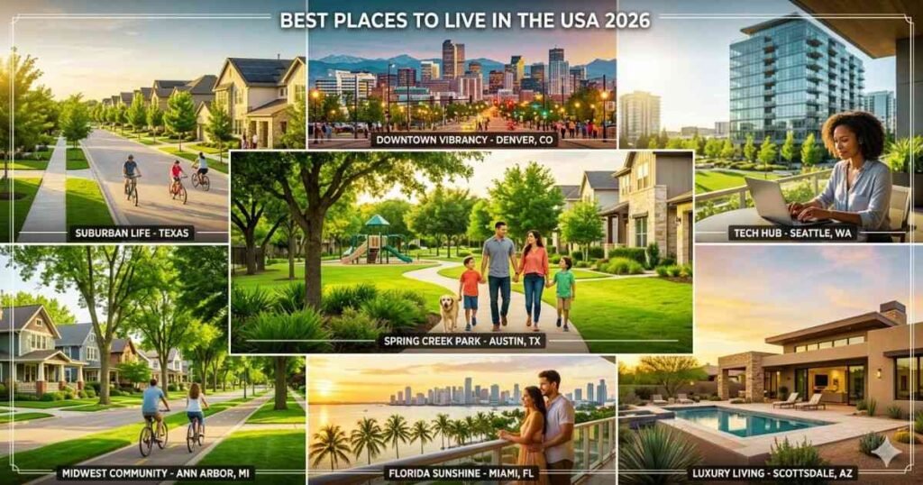 Best places to live in USA 2026 modern American cities and suburbs
