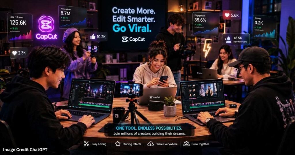 Digital creators using CapCut for fast and professional video editing.