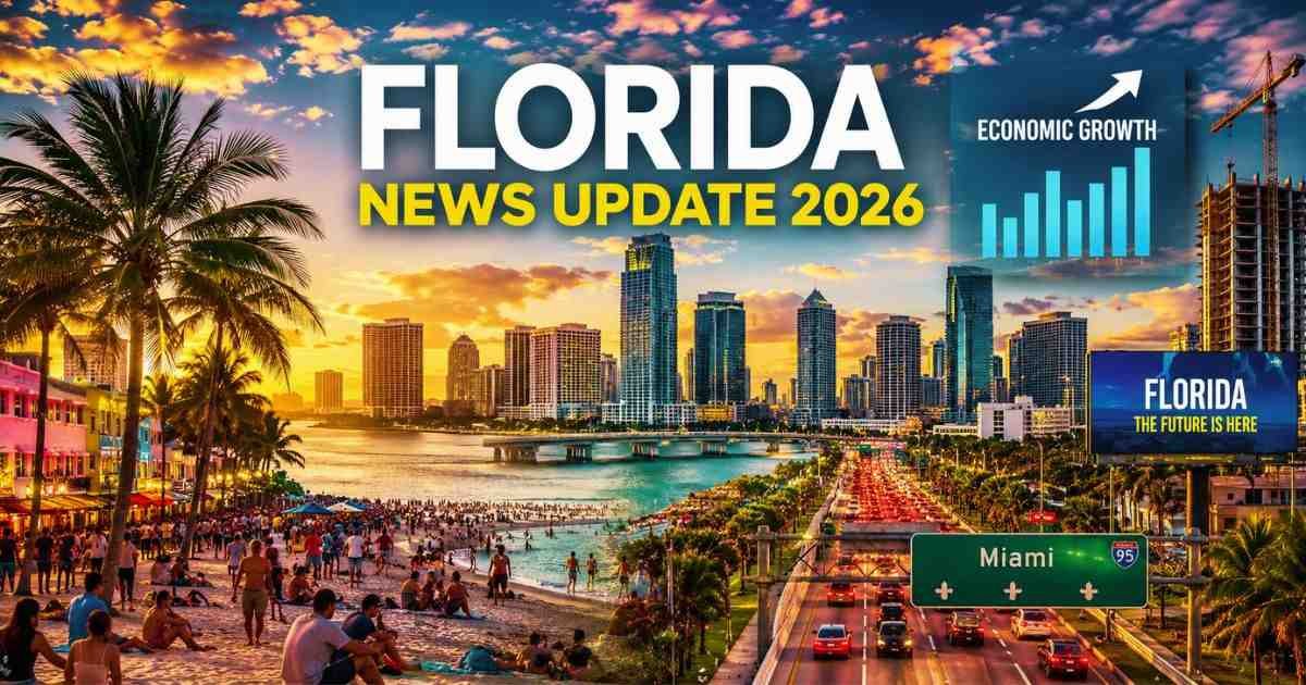 Florida news update 2026 showing Miami skyline, tourism growth, and modern city life