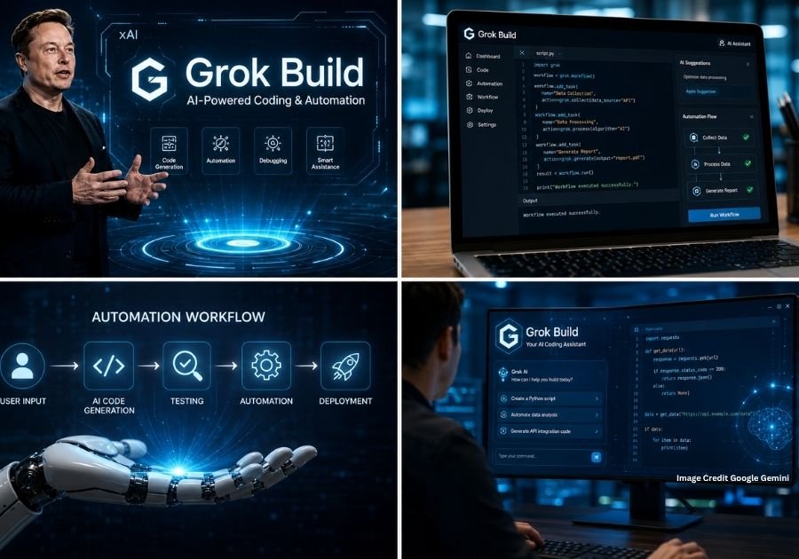 Elon Musk xAI Grok Build beta launch illustration