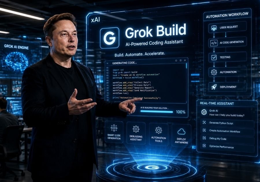 Grok Build AI dashboard for developers