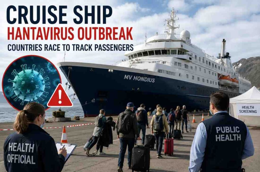 Cruise ship passengers undergo medical screening during the hantavirus outbreak 2026 aboard MV Hondius