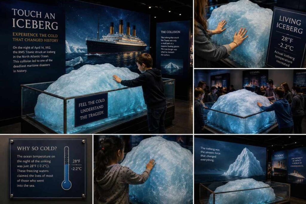 Interactive living iceberg experience at Titanic exhibition