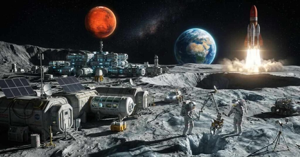 NASA astronauts preparing Moon missions for future human travel to Mars.