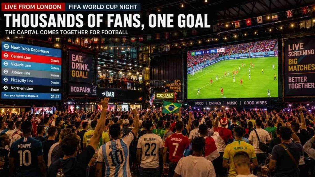 TfL partners with entertainment venues for World Cup fan screenings in London.