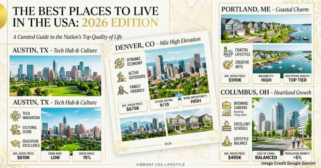 Top best cities and suburbs to live in USA 2026