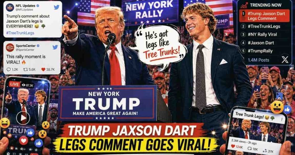 Trump Jaxson Dart legs comment becoming viral during rally speech
