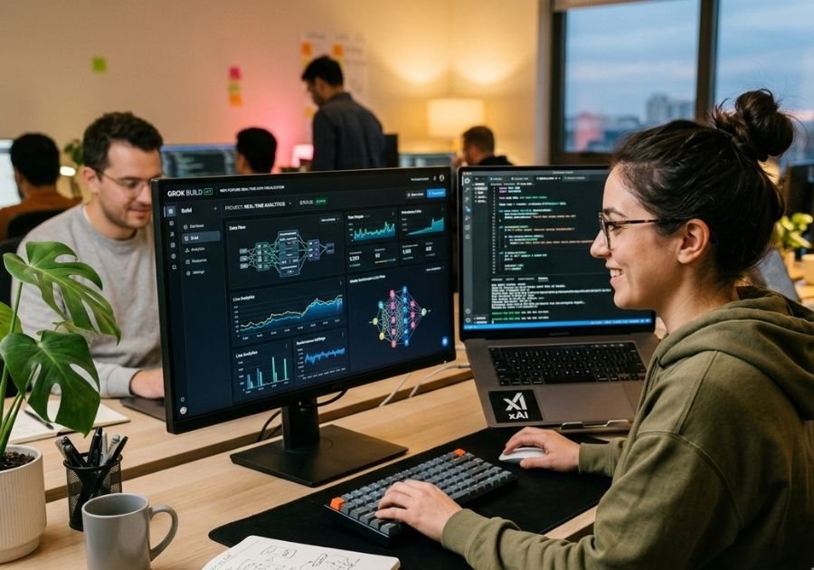 Grok Build AI dashboard for developers