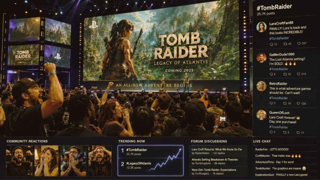Gaming community reactions to Tomb Raider Legacy of Atlantis announcement.