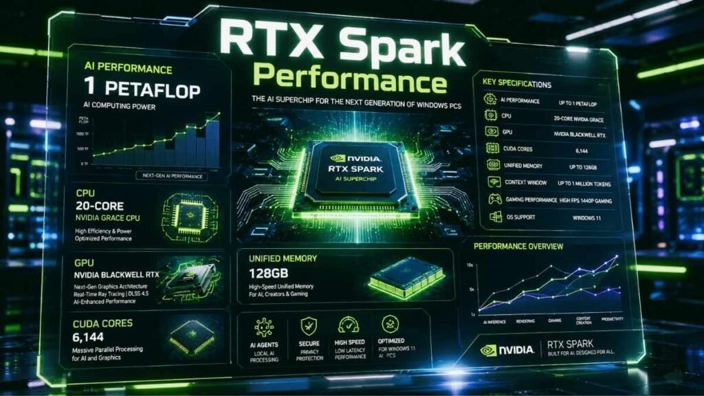 NVIDIA RTX Spark performance specifications and AI computing power.