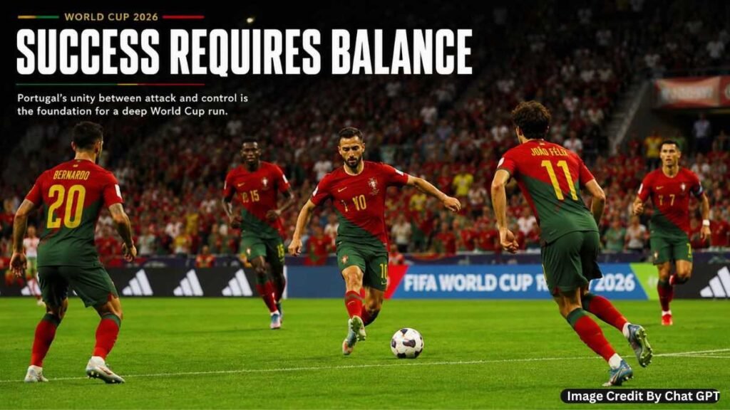 Portugal players working together during a World Cup match