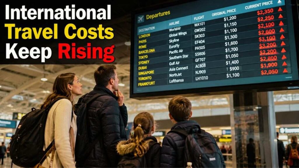 American travelers looking at expensive international flight prices in 2026.