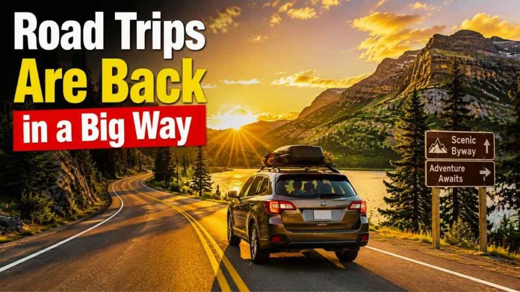 Family enjoying a scenic road trip across the United States.
