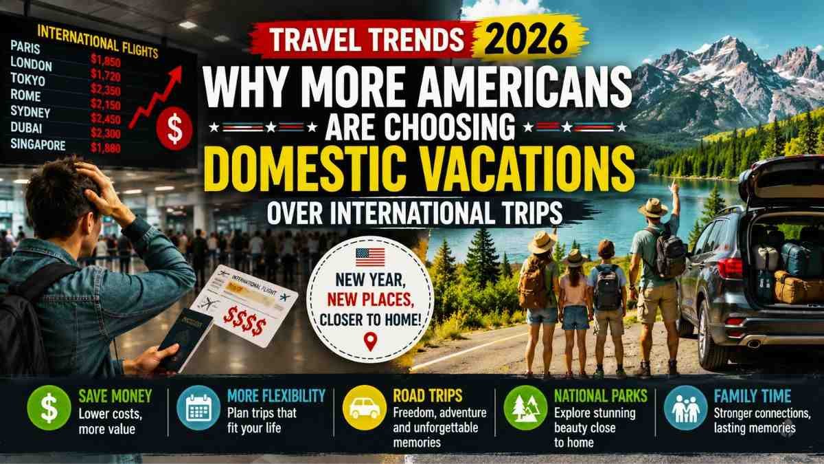 Travel Trends 2026 showing Americans choosing domestic vacations over international travel.