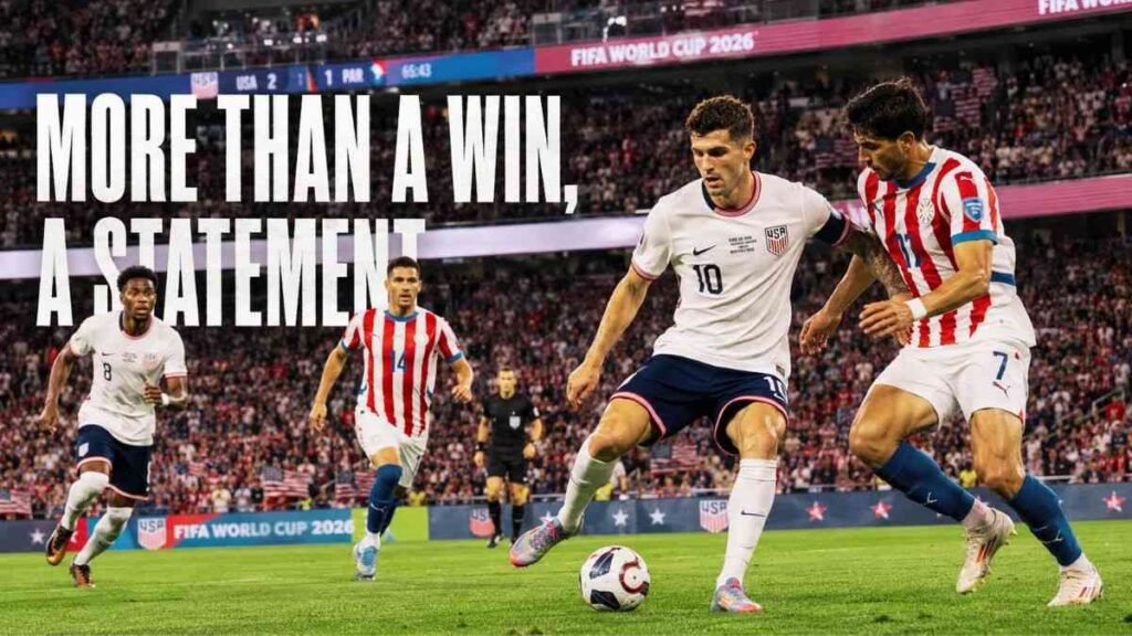 USMNT vs Paraguay World Cup 2026 analysis showing USA dominating possession and attacking play.