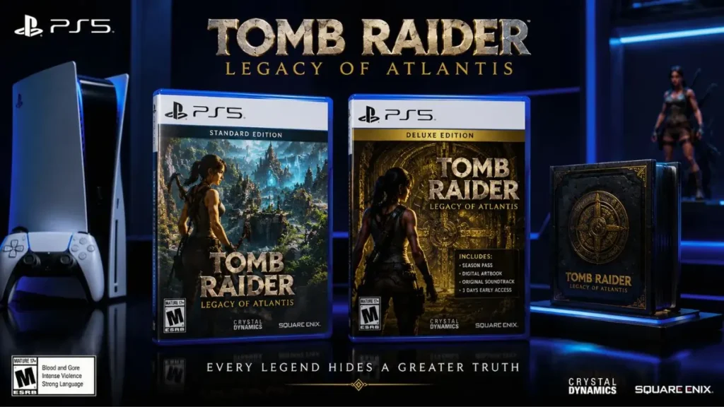 Tomb Raider Legacy of Atlantis Standard and Deluxe Edition comparison.