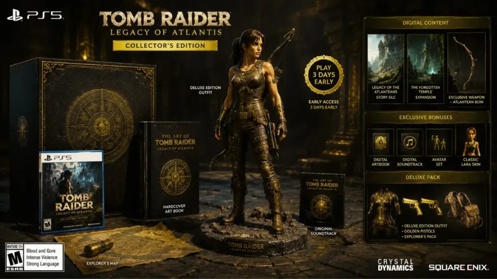 Tomb Raider Legacy of Atlantis Deluxe Edition rewards and bonuses.