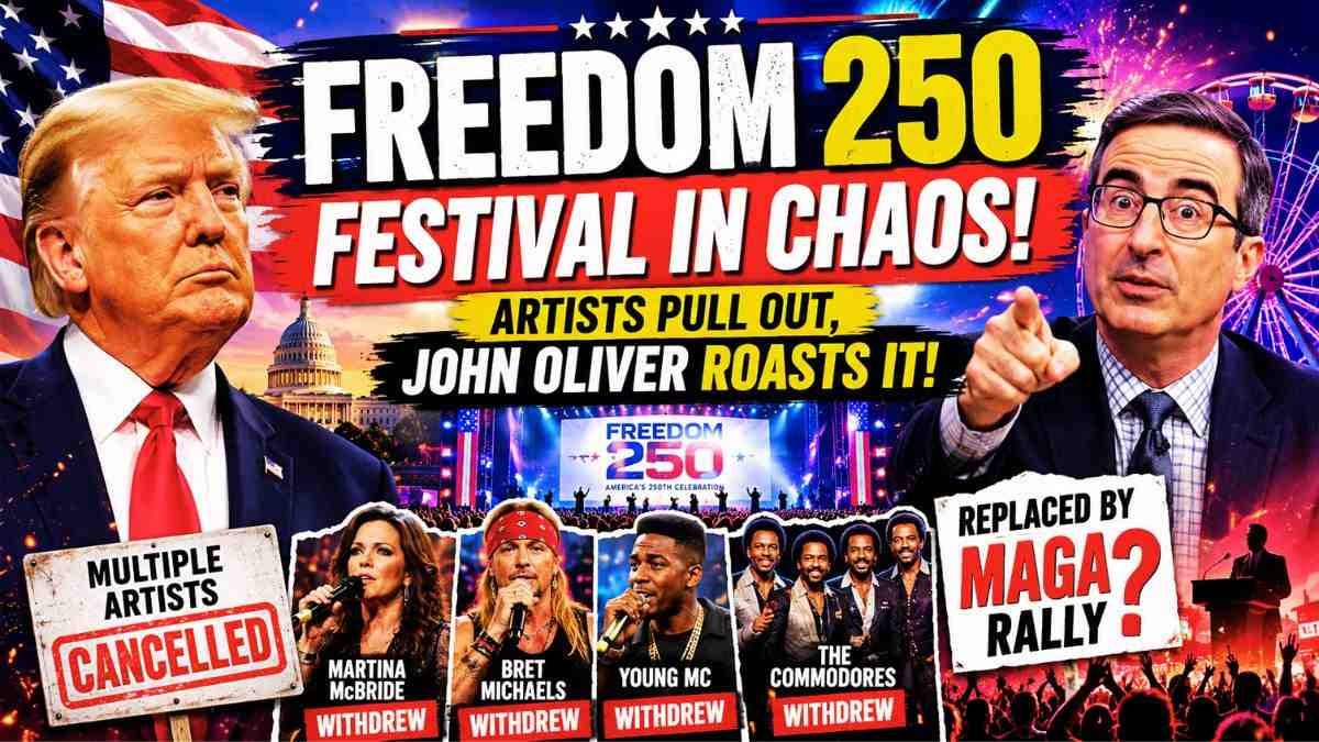 Trump Freedom 250 Festival controversy as artists withdraw ahead of America’s 250th anniversary celebration.